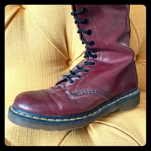 Burgundy 20-eyelet Dr. Marten Boots